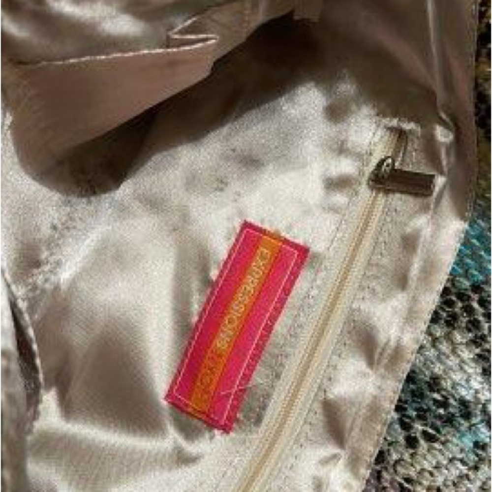 Woven Reptile Print Multicolored Clutch w/ Removable Strap - Picture 10 of 10